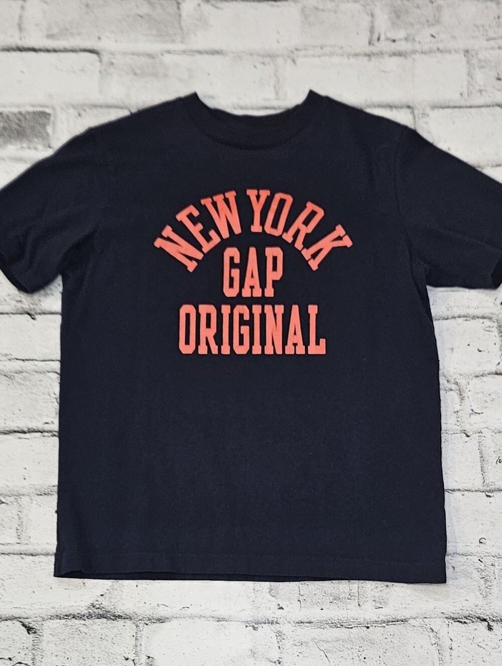 Gap Mens New York Original Graphic T Shirt Navy Orange Size XS